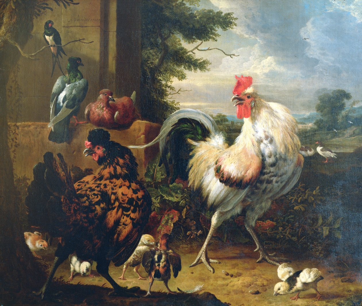 Chovatelská drůbež od Melchior de Hondecoeter