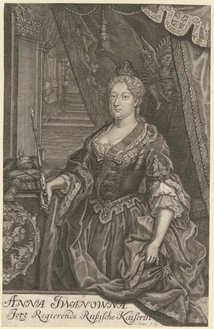 Portrét císařovny Anny Ioannovny 1693-1740, 1733 od Mentzel