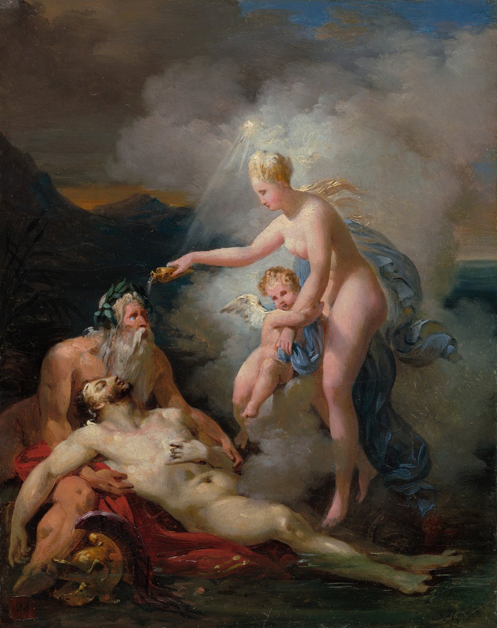 Venus Healing Aeneas, asi 1820. od Merry Joseph Blondel