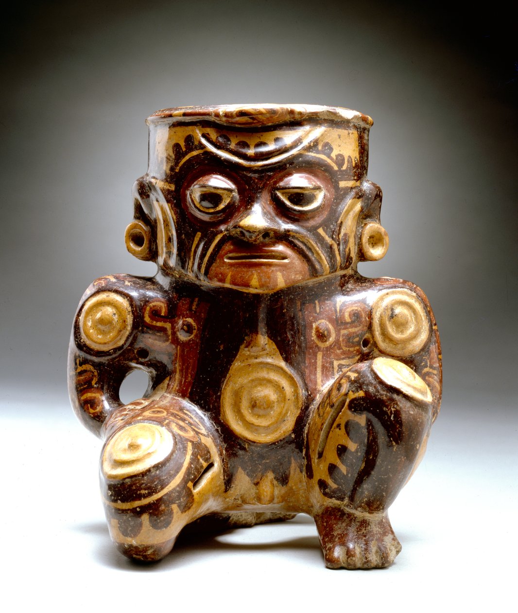 Antropomorfní nádoba s podobiznou, zóna Guanacaste-Nicoya, 500-800 (keramická) od Mesoamerican