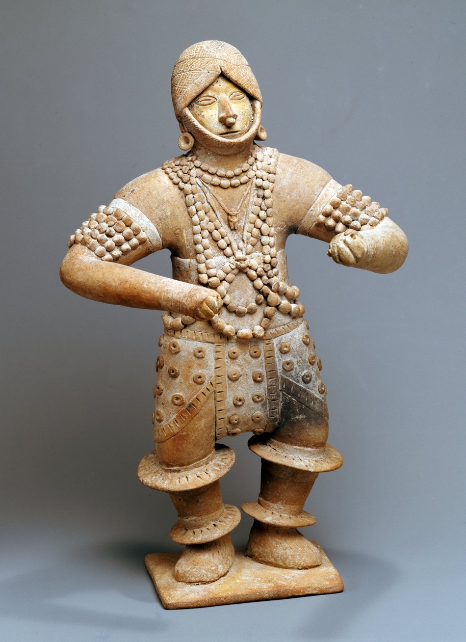 Tanečnice v rituálním oděvu, Colima nebo Jalisco (hliněné zboží) od Mesoamerican