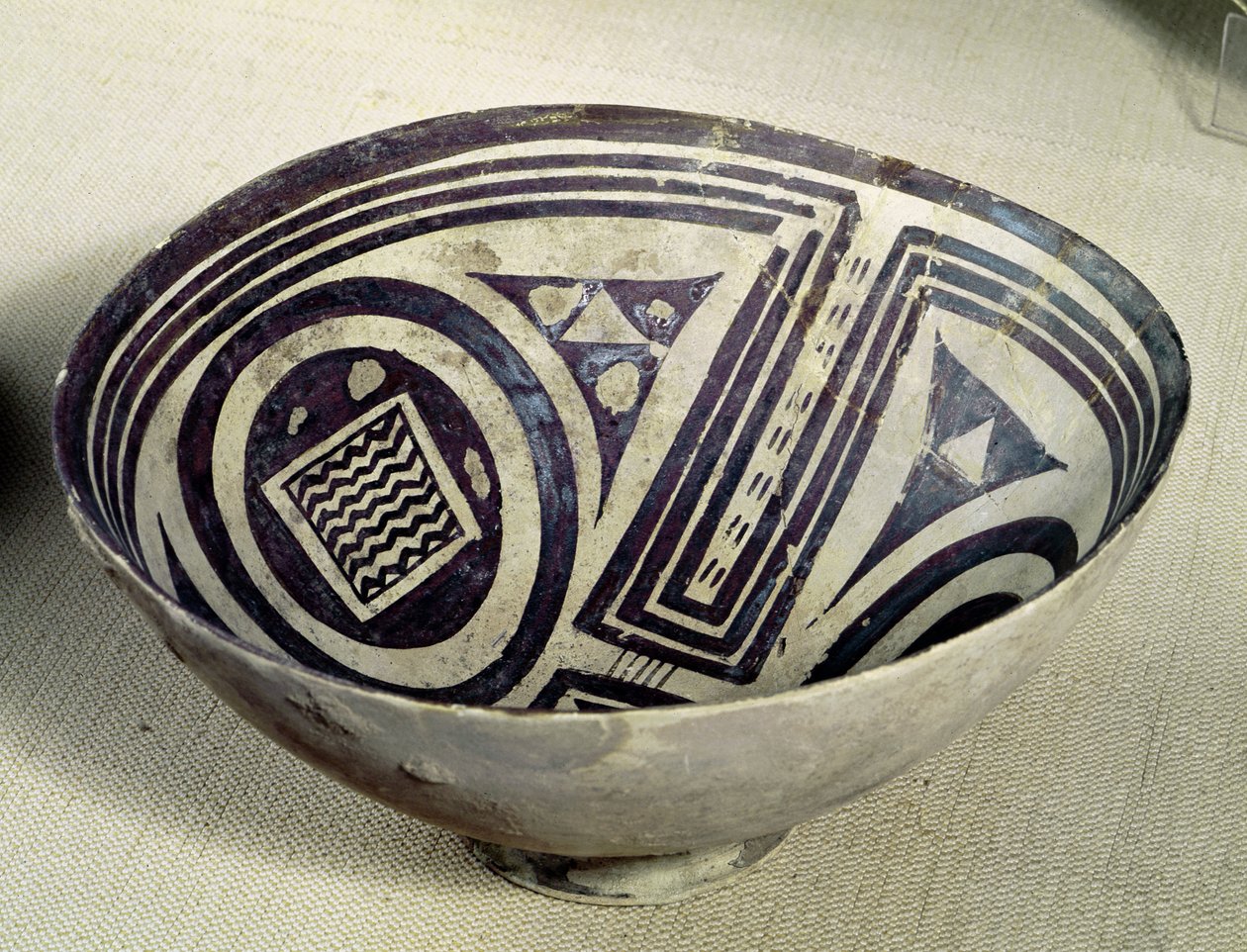 Mísa zdobená geometrickým vzorem, styl I, ze Susa, Írán, 3100-3000 př.nl (terakota) od Mesopotamian