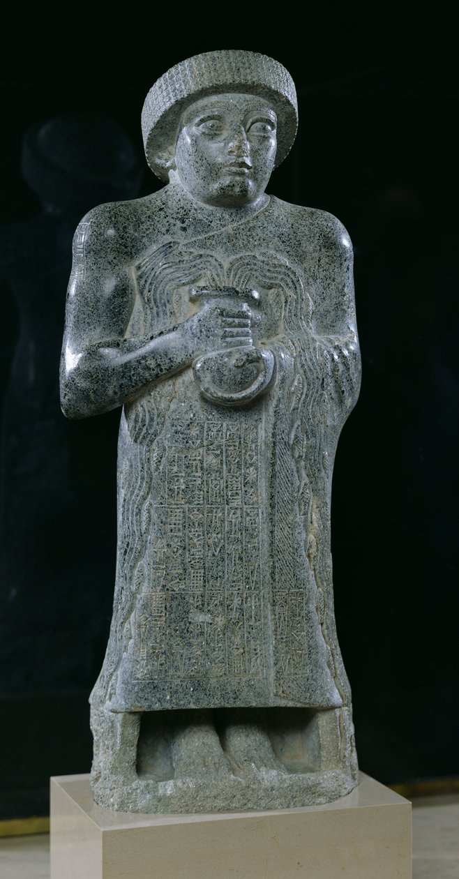 Soška prince Gudea, cca 2150 př. n. l. (diorit) od Mesopotamian
