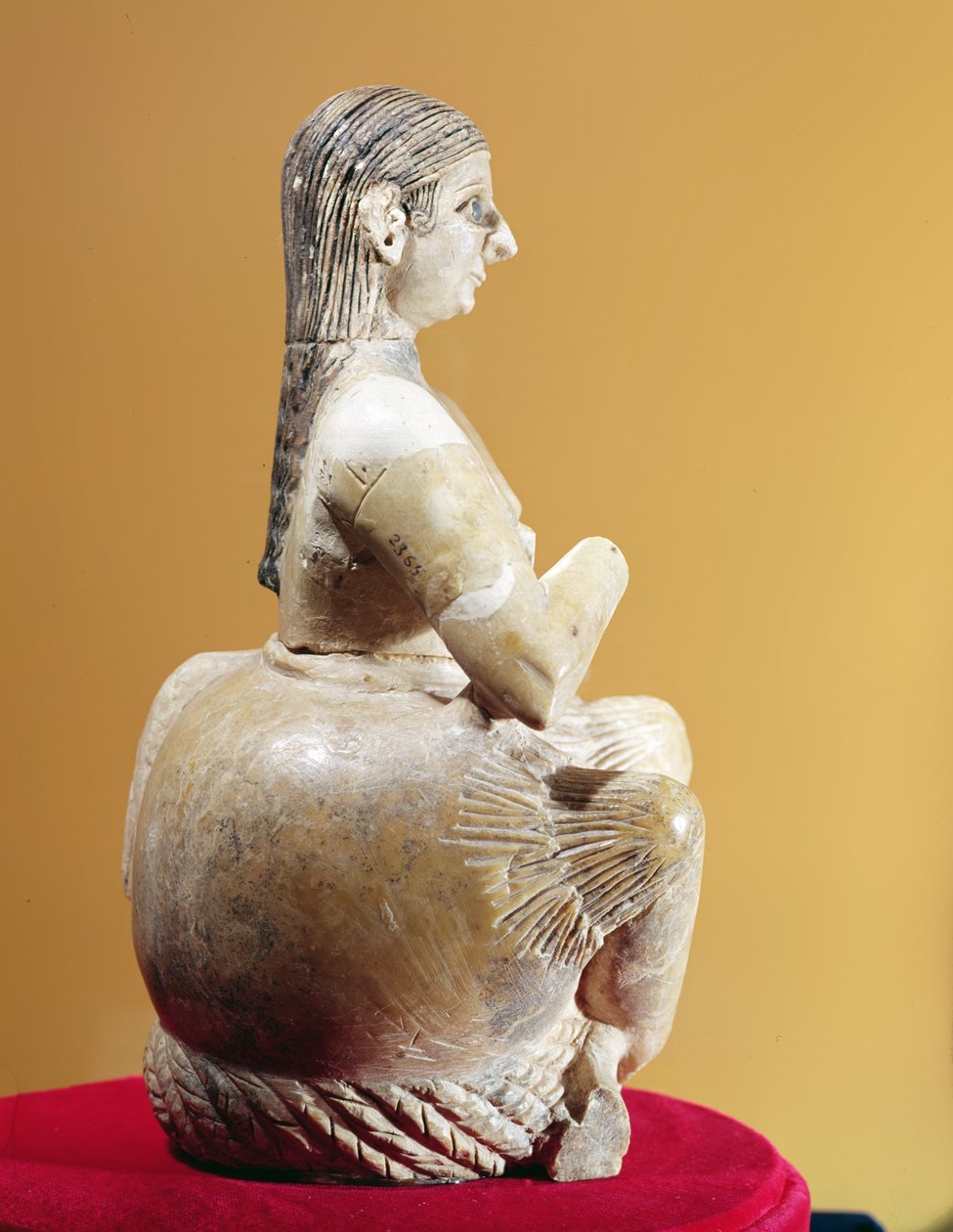 Zpěvačka, Ur-Nina (pohled z profilu), asi 2800-2300 př. n. l. (alabastr) od Mesopotamian