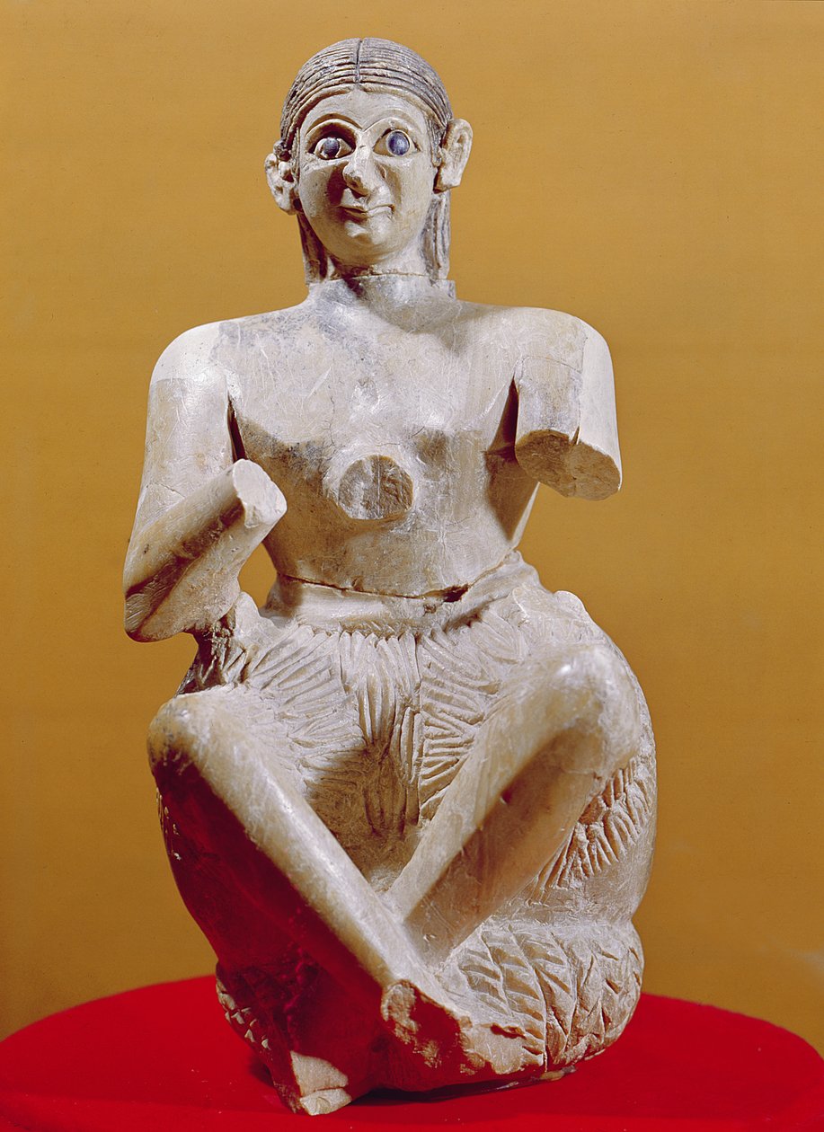 Zpěvák, Ur-Nina, 2800-2300 př.nl (alabastr) od Mesopotamian
