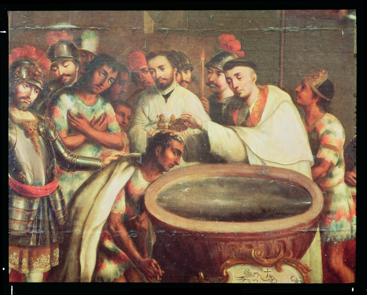 První křest indiánů Dominikánci od Mexican School