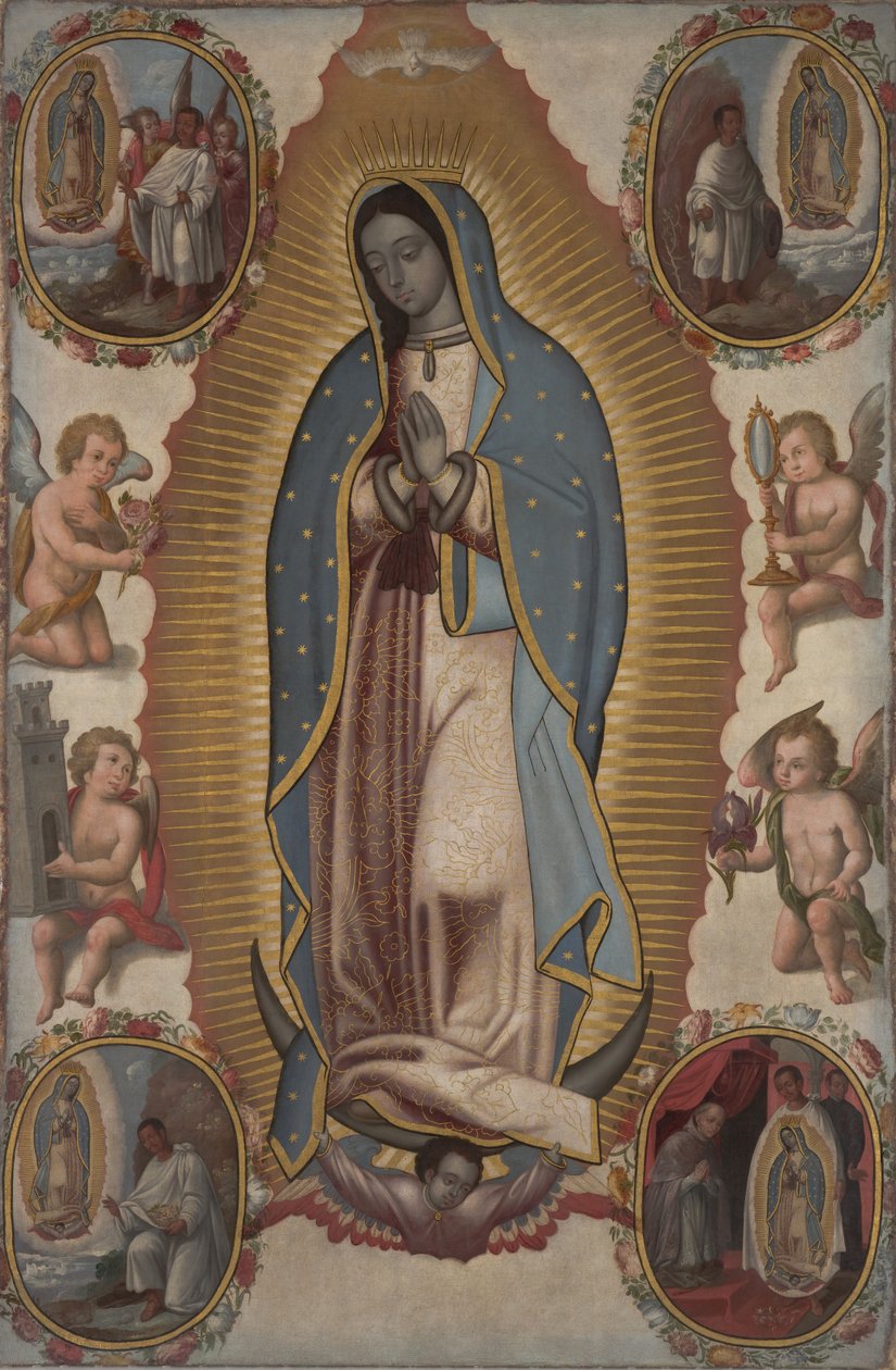 Panna z Guadalupe, cca 1700 (olej na plátně) od Mexican School
