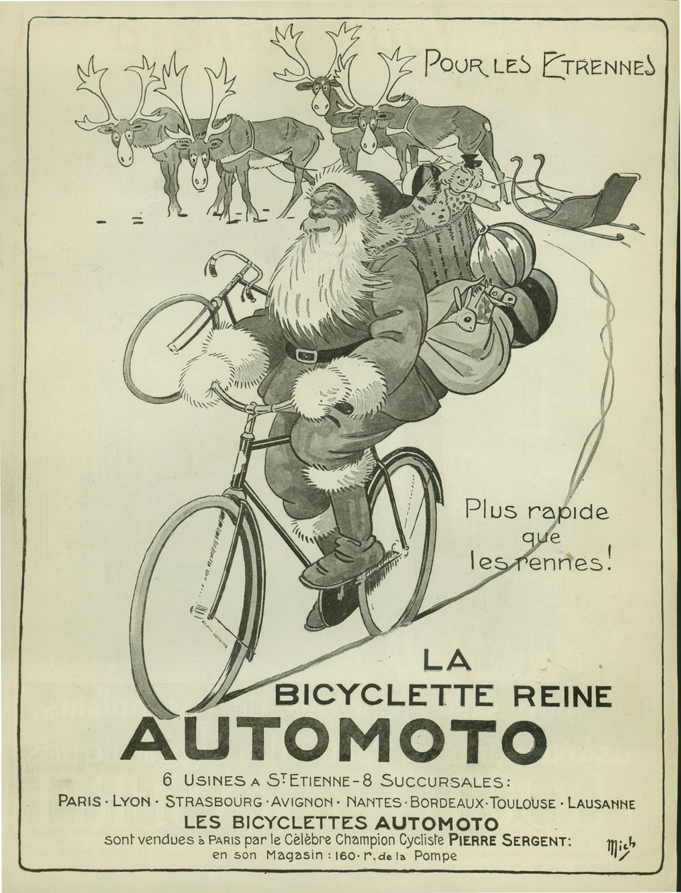 Plakát s reklamou na jízdní kola „Automoto“. od Mich