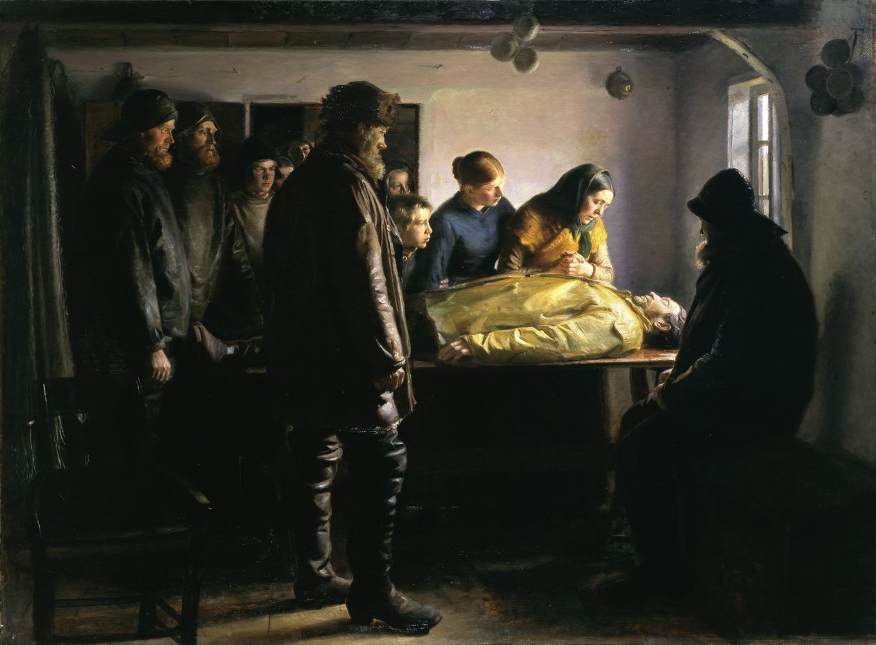 Utopený rybář od Michael Peter Ancher
