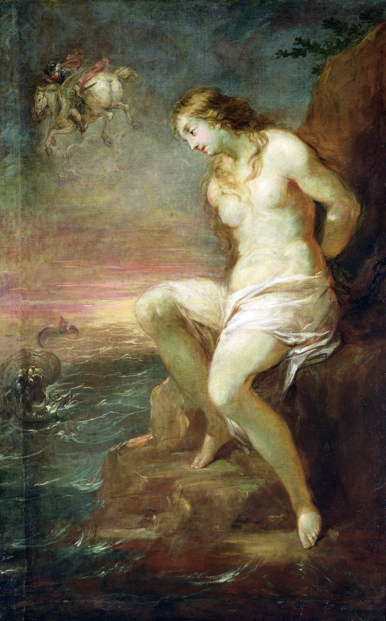 Perseus zachraňuje Andromedu, asi 1695 od Michael Leopold Willmann