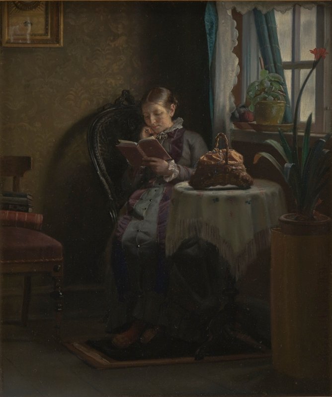 Anna Ancher čte od Michael Peter Ancher