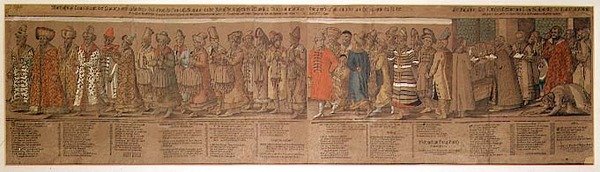 Velké velvyslanectví Ivana IV. (1530-84) Ruska u císaře Svaté říše římské v Řezně v roce 1576 od Michael Peterle