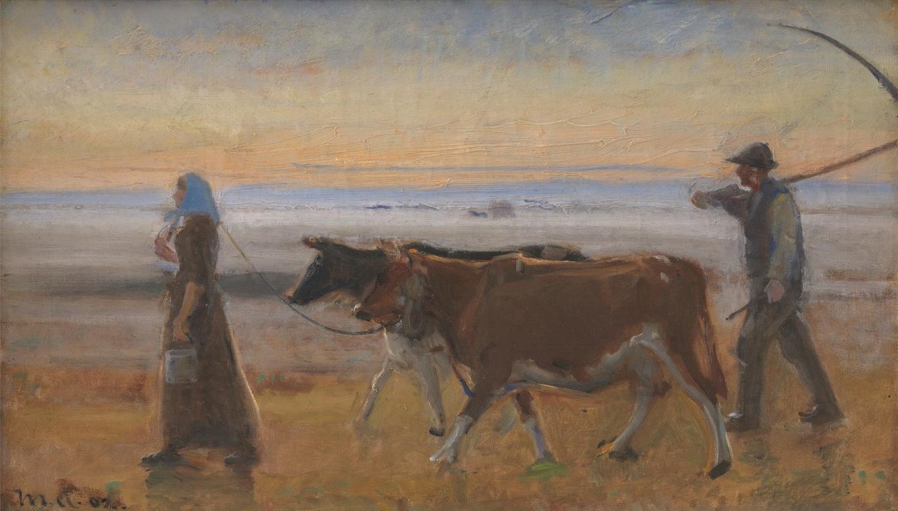 Krávy jsou hnány přes Moor od Michael Ancher