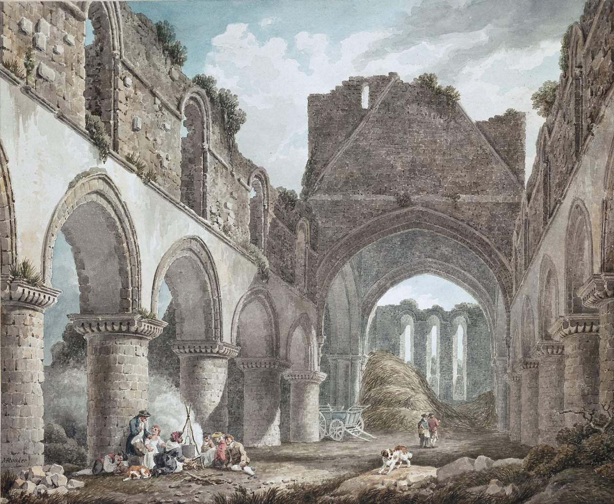 Buildwas Abbey, Shropshire, c1760-1800 od Michael Angelo Rooker
