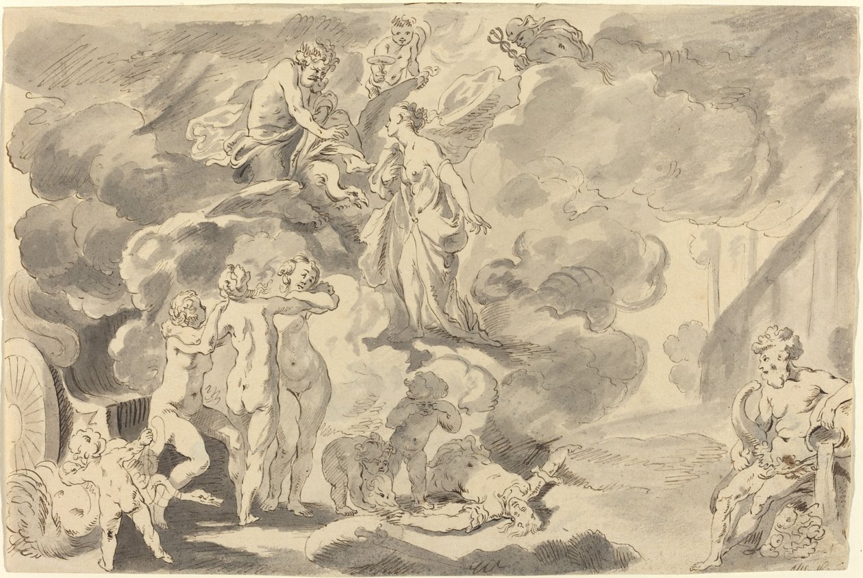 Smrt Phaeton od Michael Burghers after Johann Liss