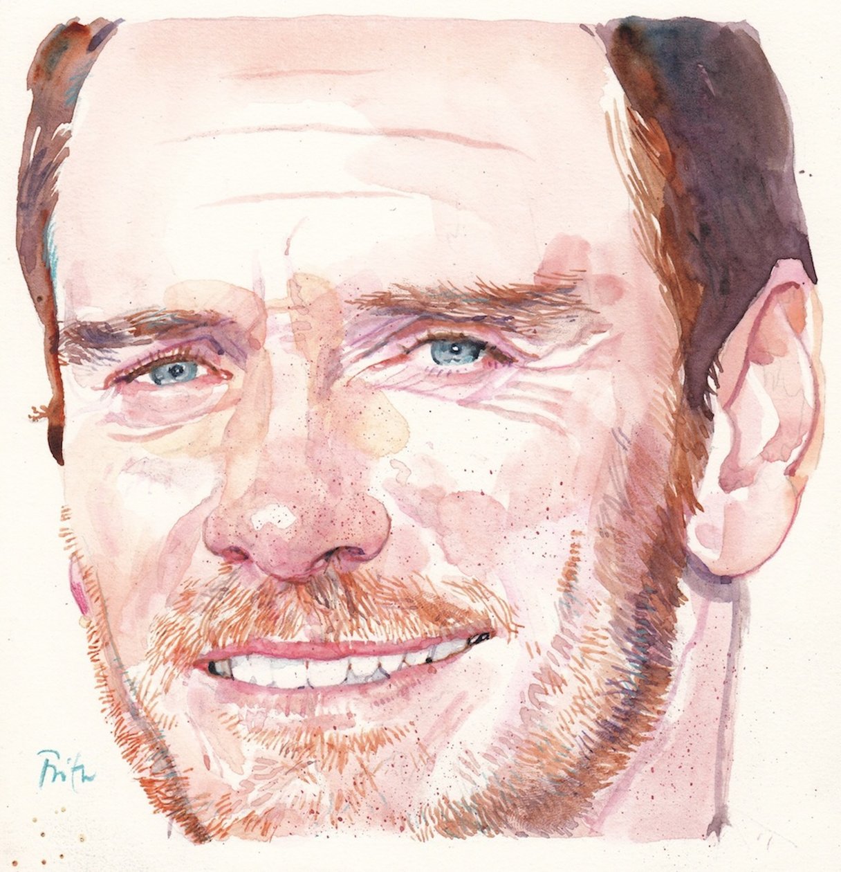 Michael Fassbender (akvarel) od Michael Frith