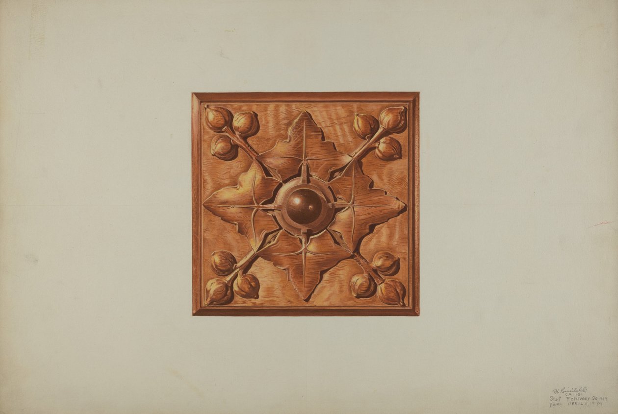 Mantel Carving, 1939. od Michael Riccitelli