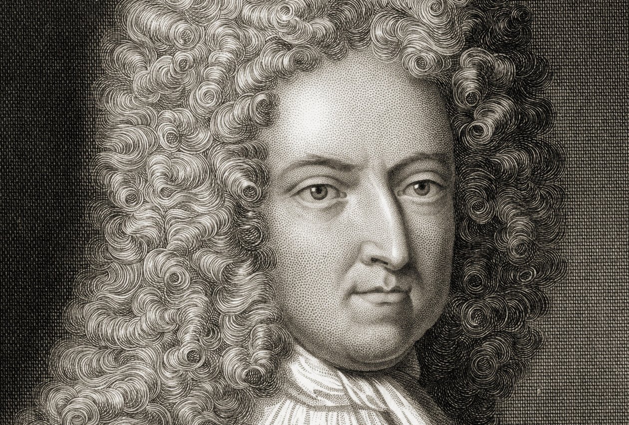 Daniel Defoe 1660-1731 Detail, počátek 18. století od Michael Vandergucht
