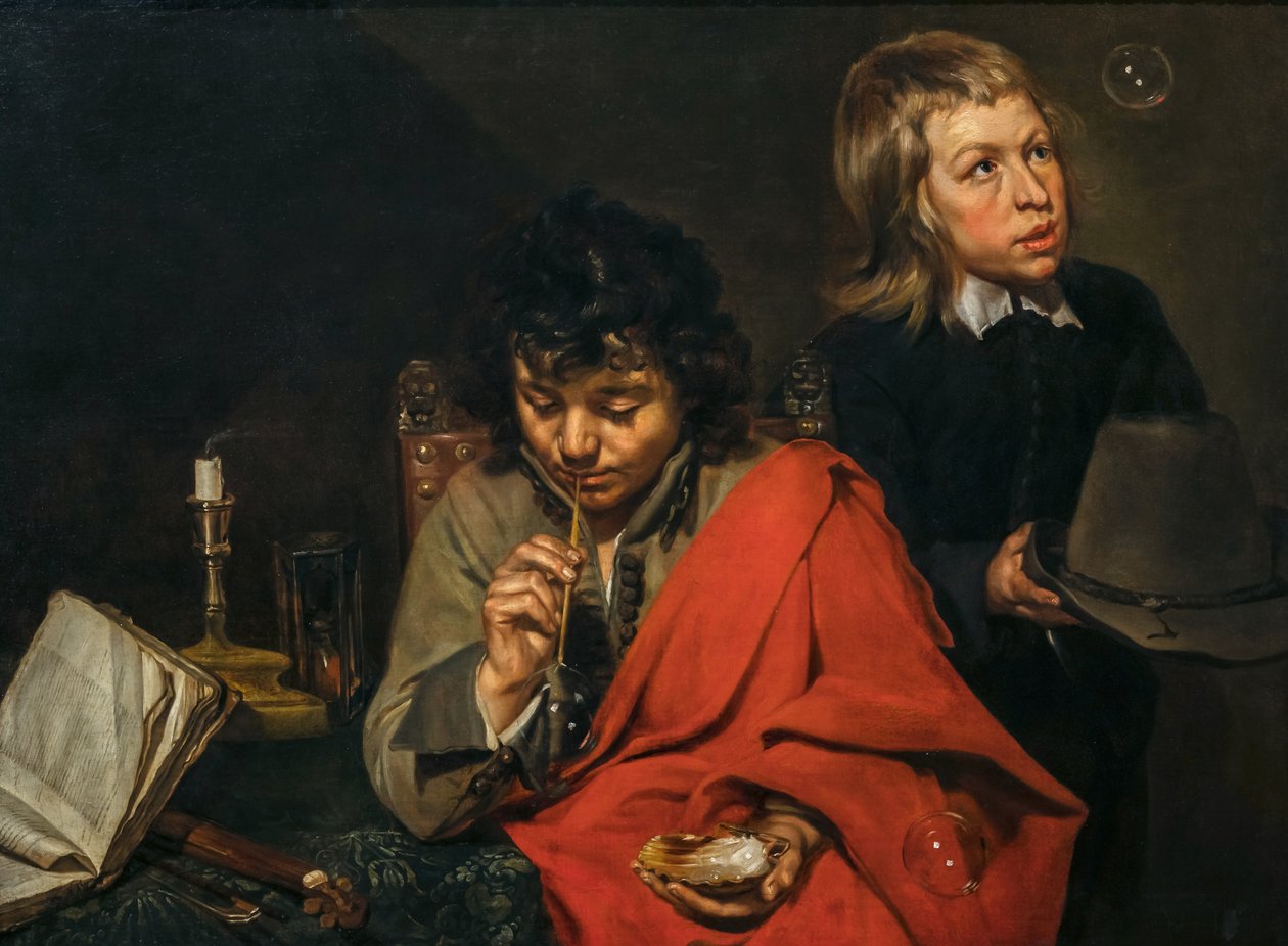 Boys Blowing Bubbles, cca 1640 (olej na plátně) od Michaelina Wautier