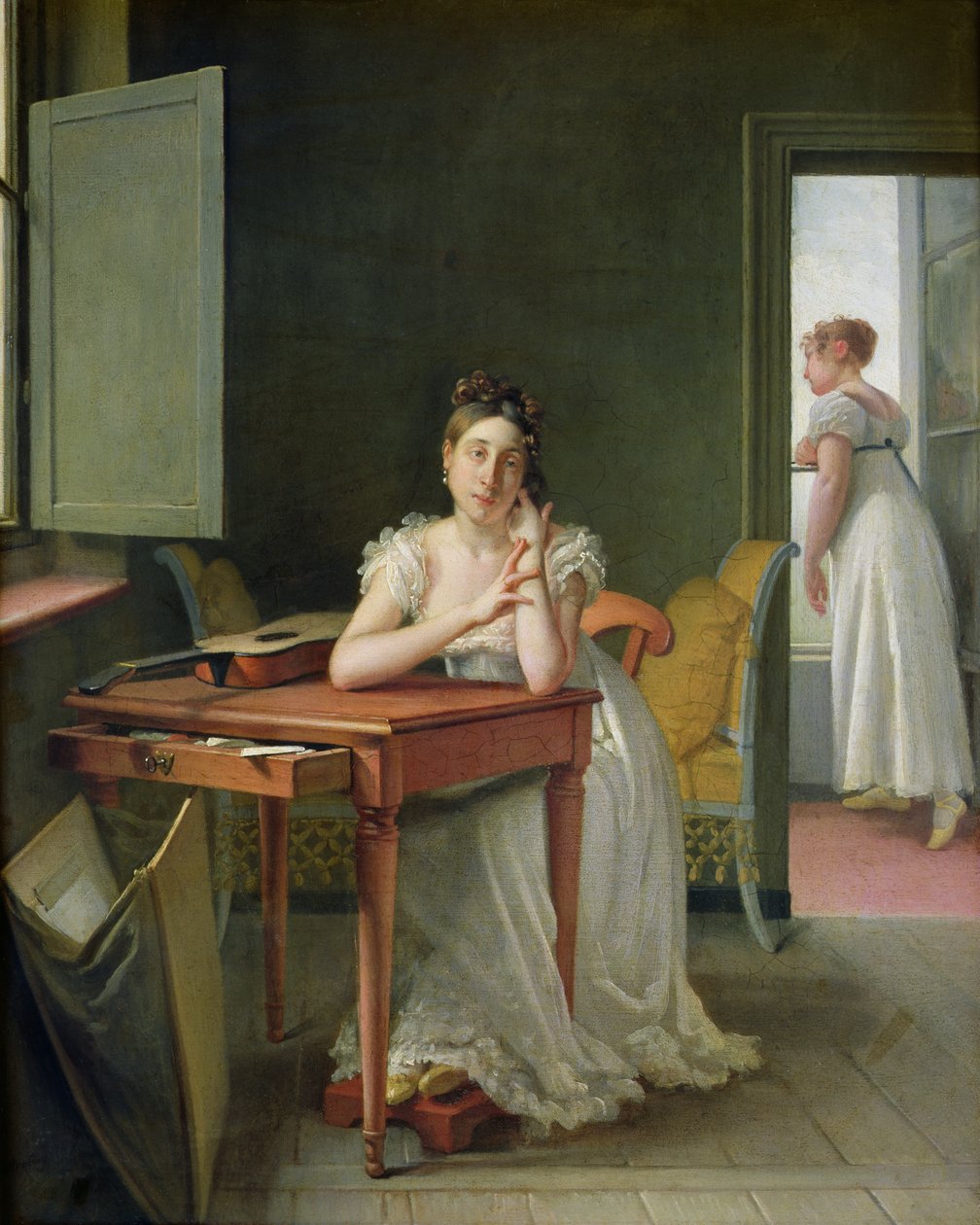 Portrét Marceline Desbordes-Valmore (1786-1859) od Michel Martin Drolling