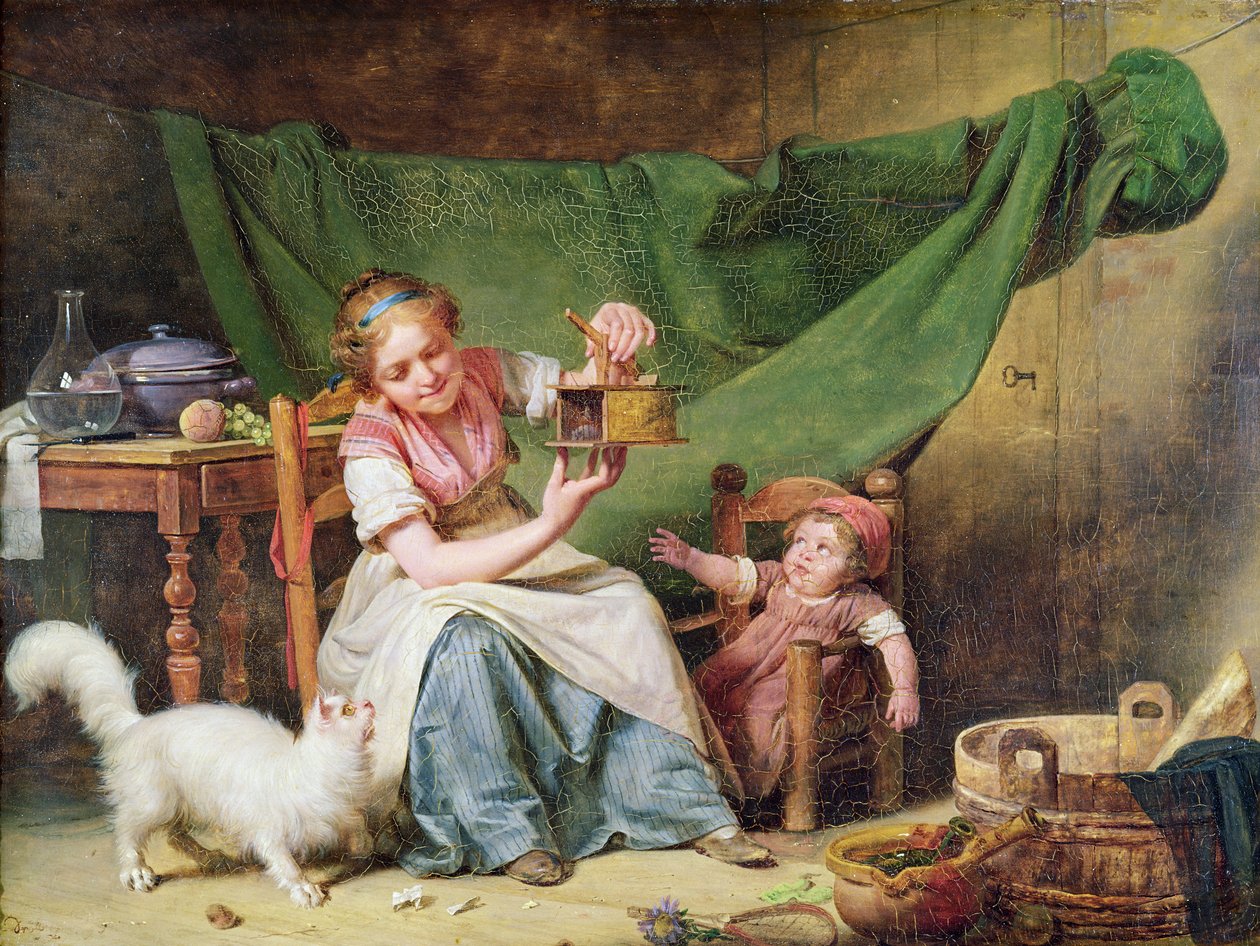 Žena a myš, c.1798 od Michel Martin Drolling