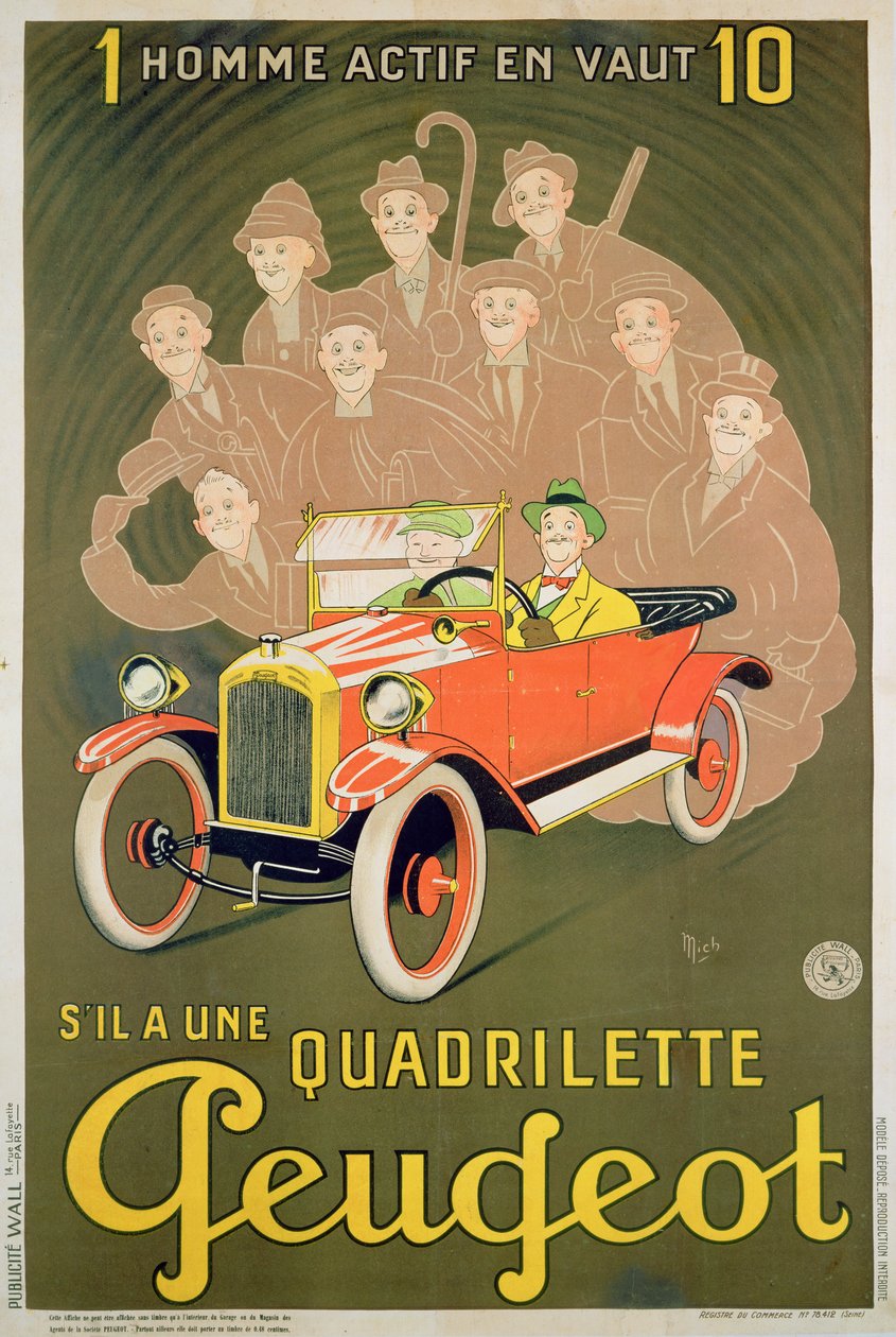 Reklama na Peugeot Quadrilette od Michel Liebeaux