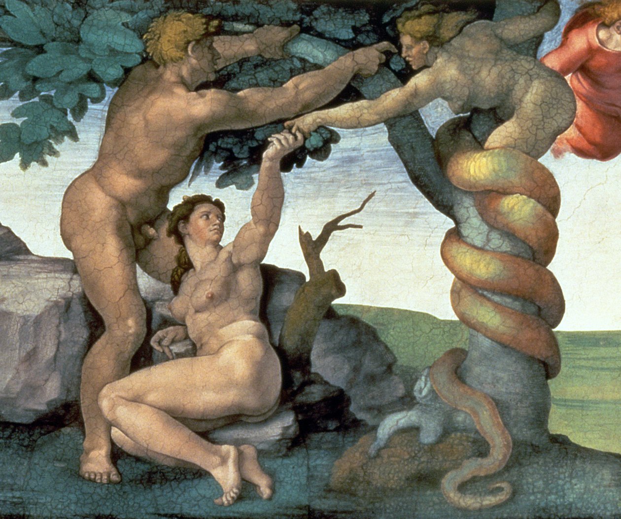 Strop Sixtinské kaple (1508-12): Pád člověka, 1510 (po restaurování) (detail 167699) od Michelangelo Buonarroti