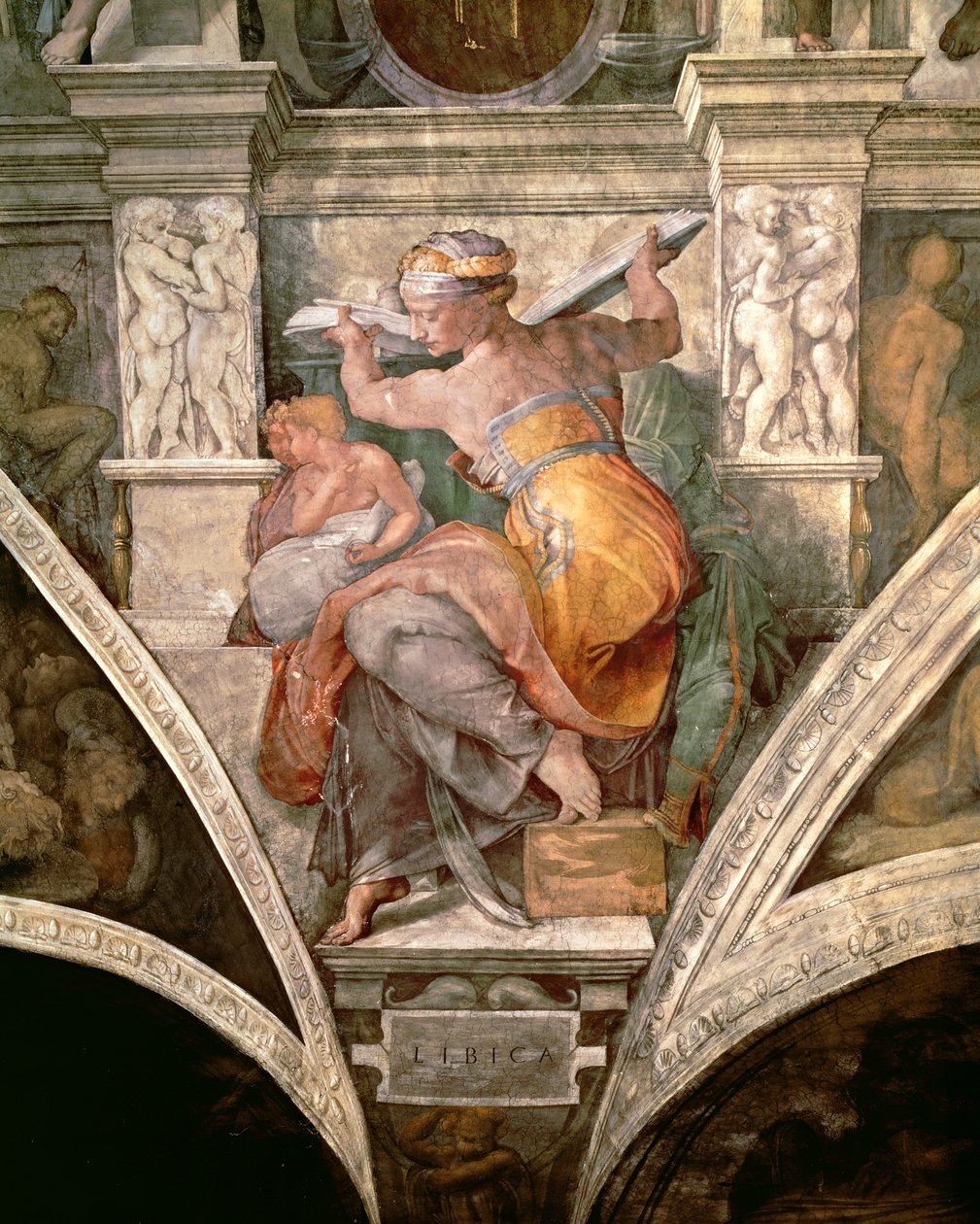 Strop Sixtinské kaple: Libyjská Sibyla, kolem 1508-10 od Michelangelo Buonarroti