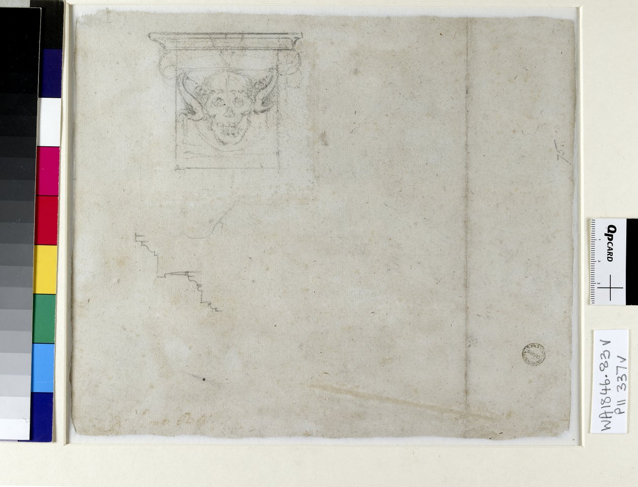 Náčrt ozdoby pro hrobku papeže Julia II., 16. století (uhl na papíře) od Michelangelo Buonarroti