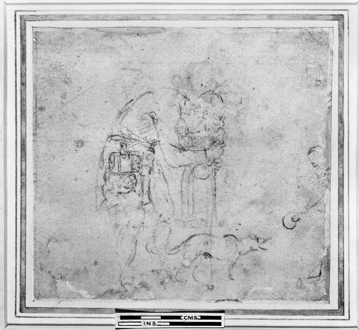 Studie slepého žebráka, kolem 1511 (křída na papíře) od Michelangelo Buonarroti
