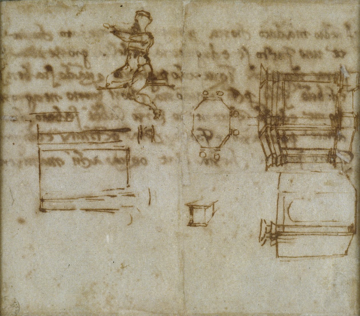 Studie osmiboké budovy, 1518 od Michelangelo Buonarroti