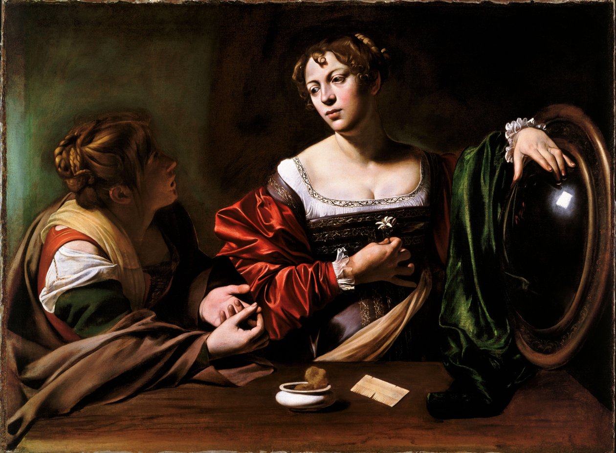 Martha a Mary Magdalene od Michelangelo Merisi Caravaggio