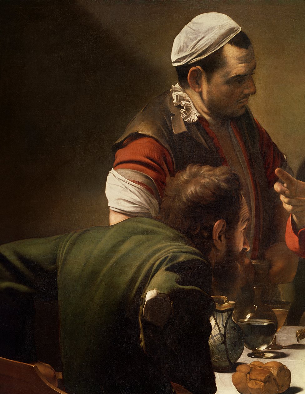 Večeře v Emauzích, 1601 (olej a tempera na plátně) (detail 928) od Michelangelo Merisi Caravaggio