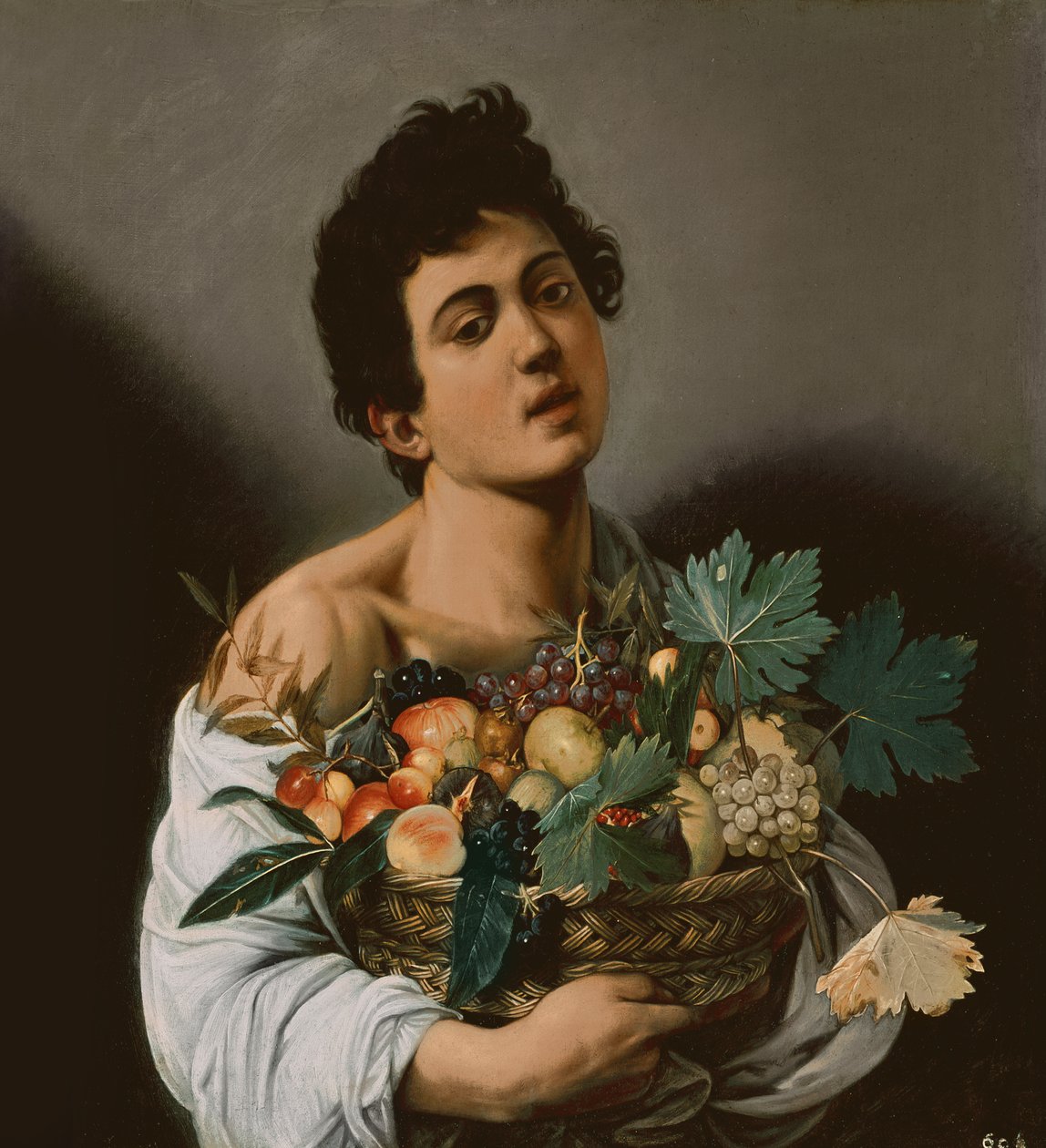 Mládež s košíkem ovoce, 1594 (detail 104940) od Michelangelo Merisi Caravaggio