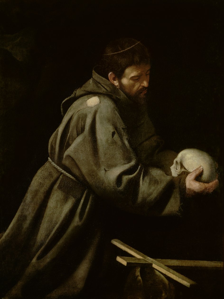 Svatý František v meditaci od Michelangelo Merisi Caravaggio