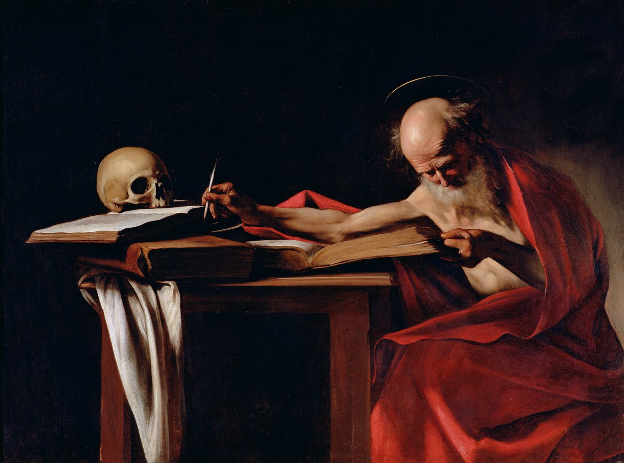 St Jerome Writing, c.1604 (podrobnosti viz 64912) od Michelangelo Merisi Caravaggio