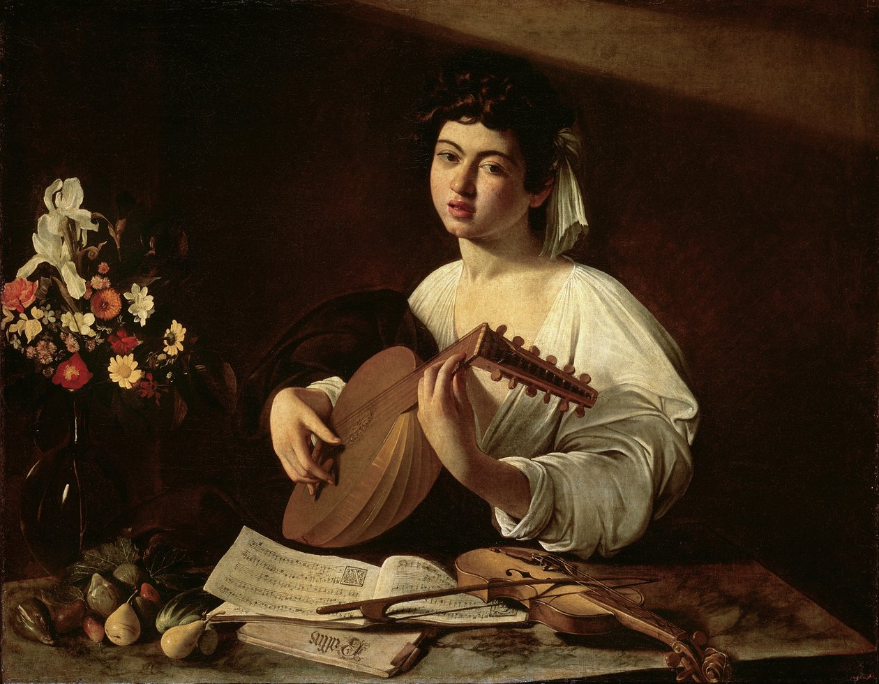 Lute Player, kolem roku 1595 od Michelangelo Merisi Caravaggio