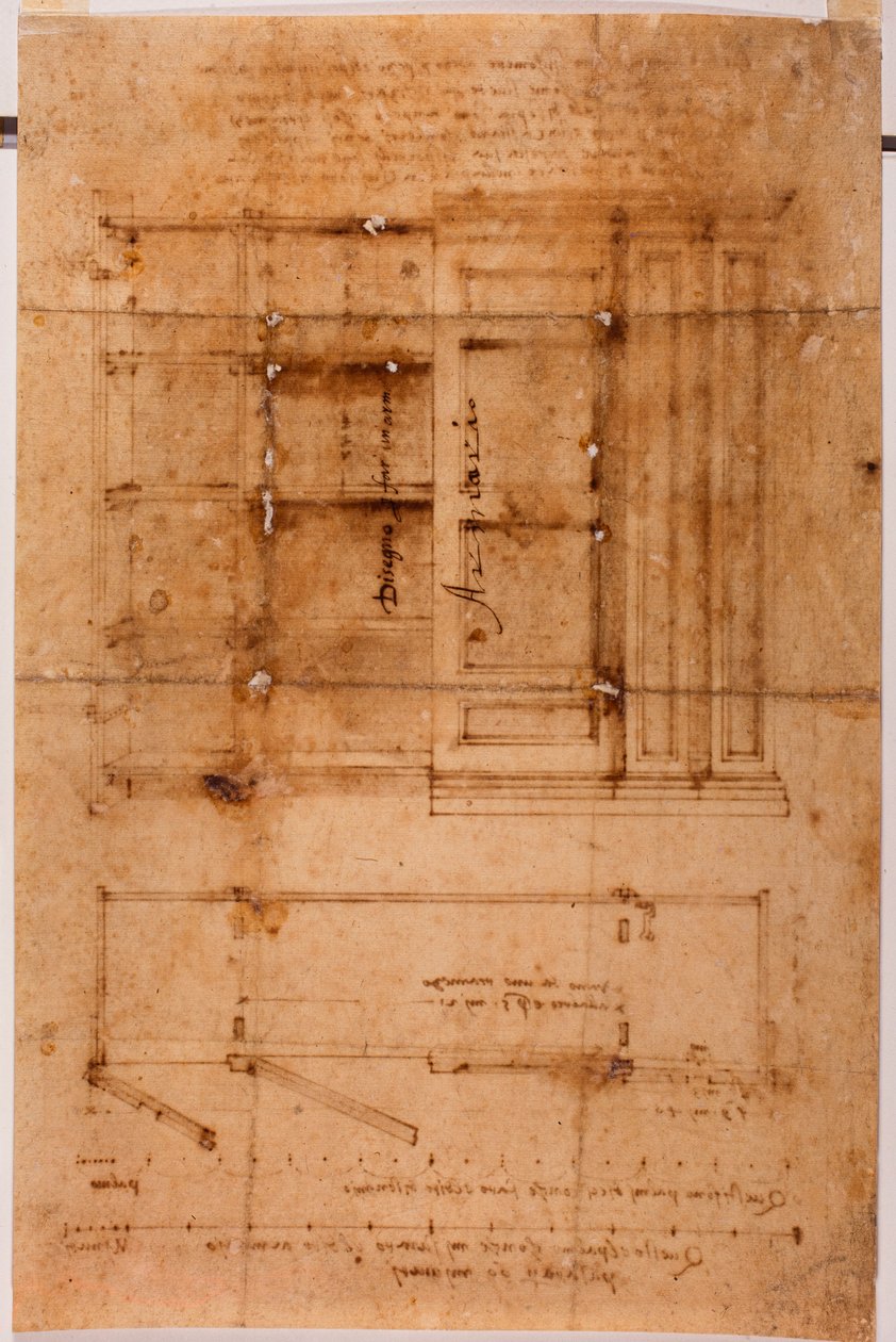 Výkres skříně od Michelangelo (after) Buonarroti