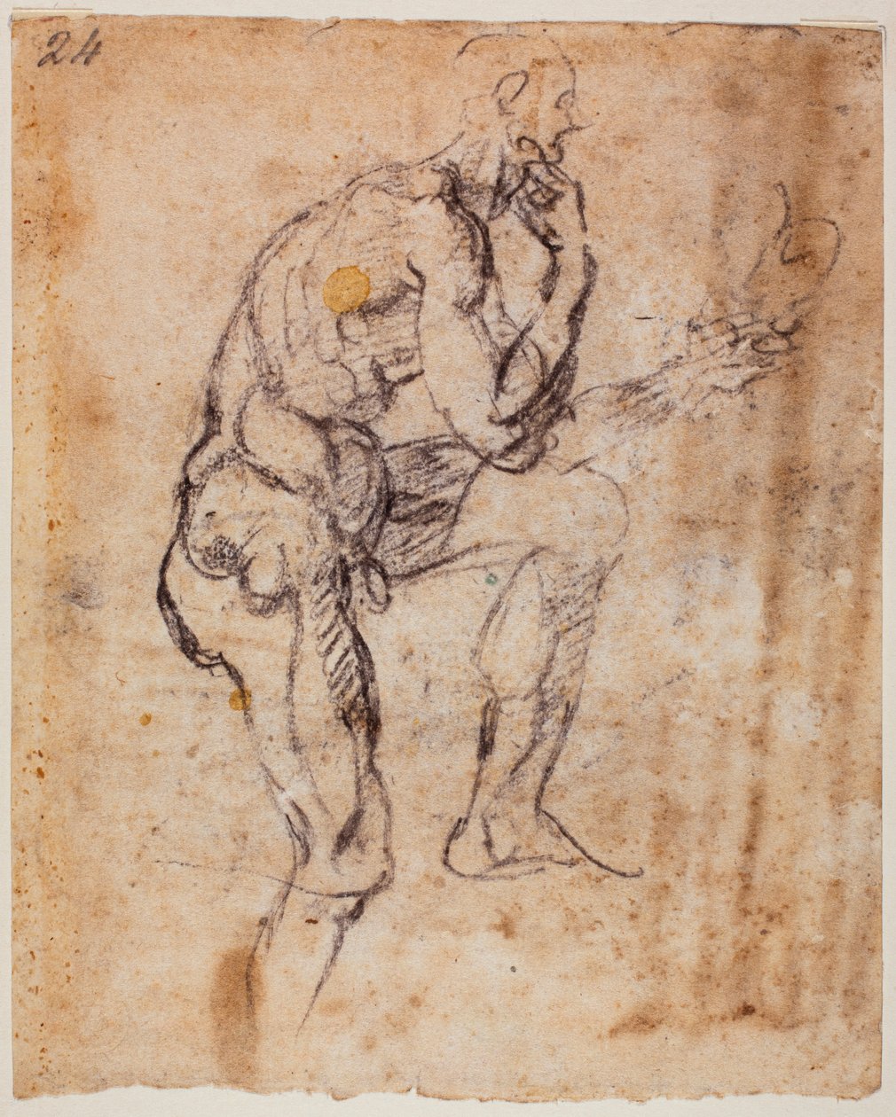 Studie aktu, kopie z Naasonovy lunety od Michelangelo (after) Buonarroti