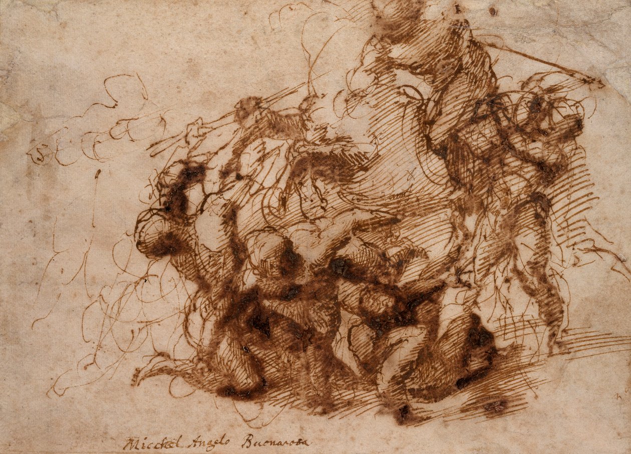 Bitevní scéna, počátek 16. století. od Michelangelo Buonarroti