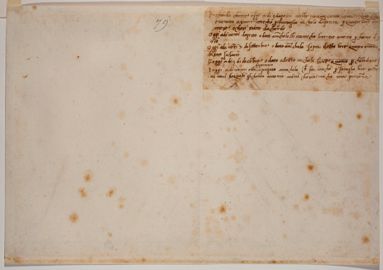 Vzpomínky s autogramem od Michelangelo Buonarroti