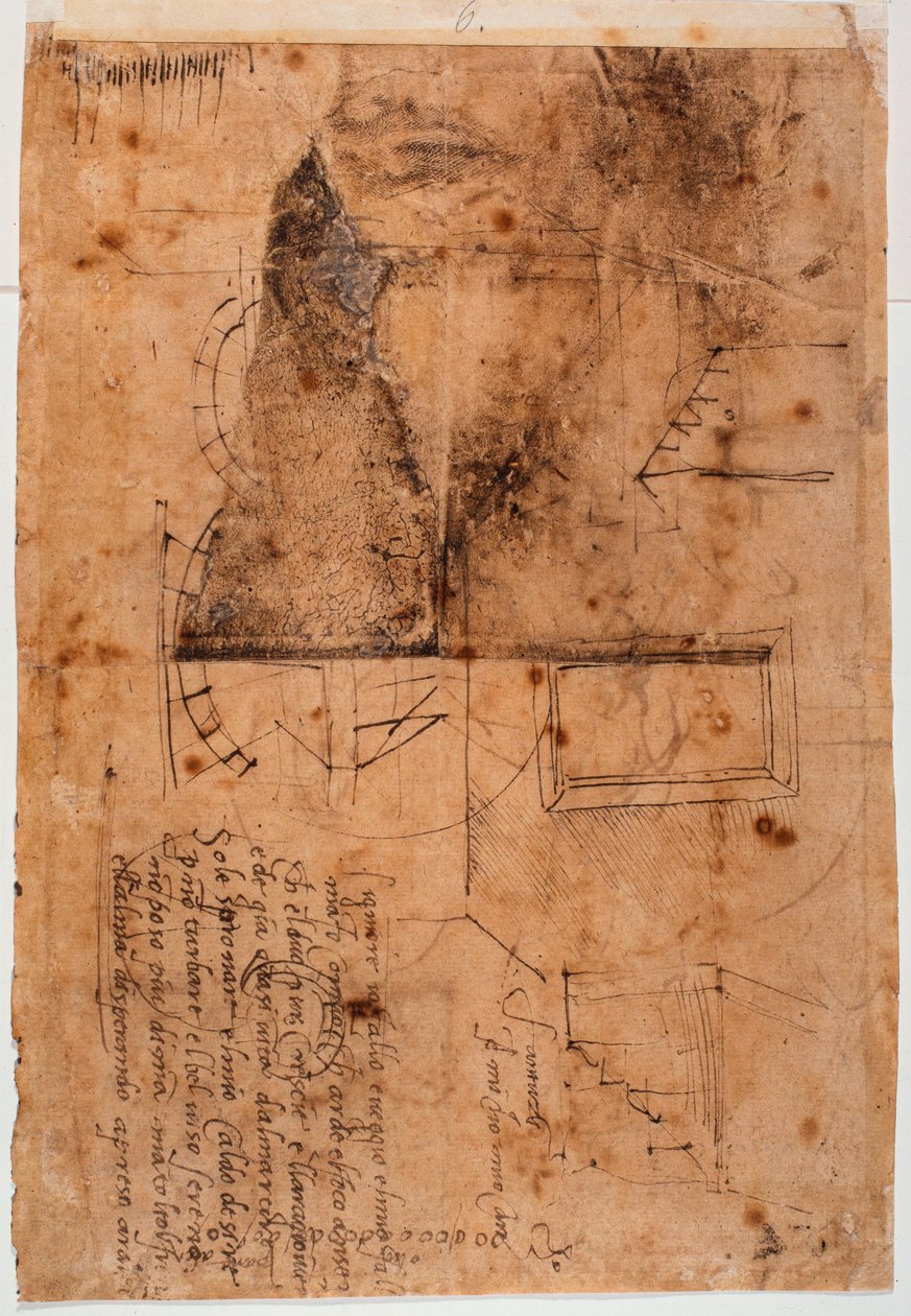 Autografní architektonické studie a básnické fragmenty od Michelangelo Buonarroti
