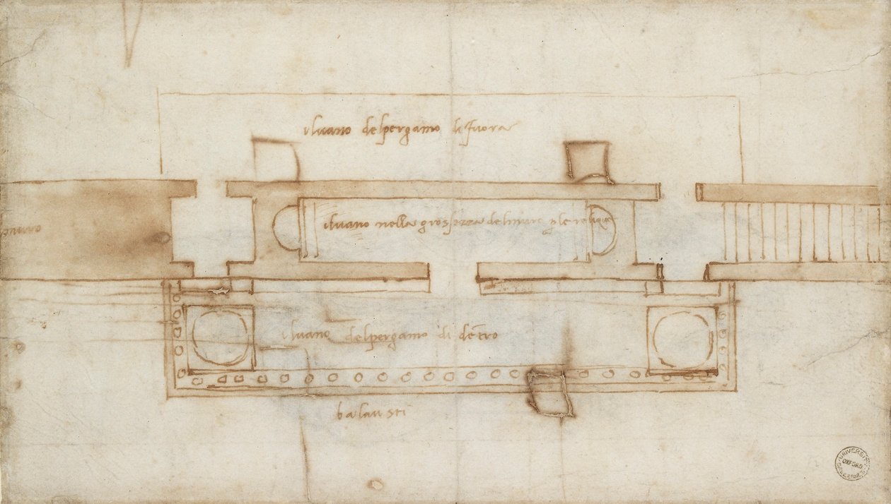 Design for a Relic Chamber, c1490-1560 od Michelangelo Buonarroti