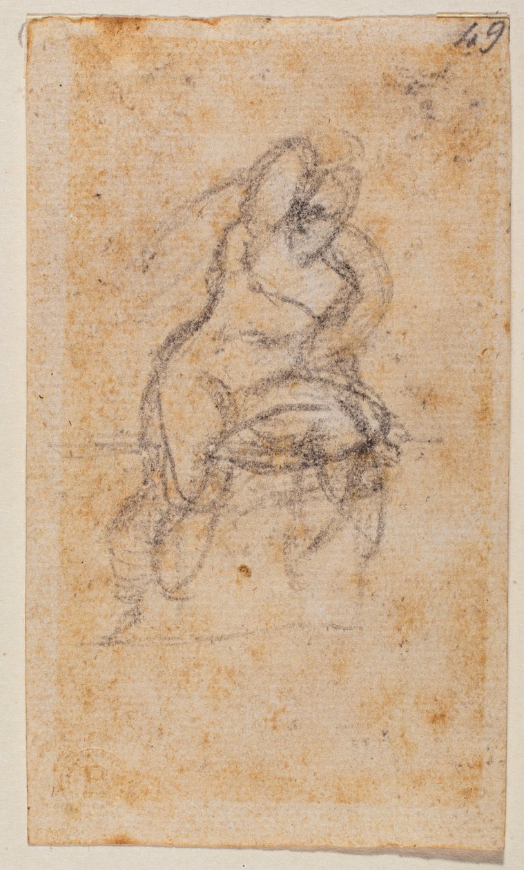 Studie aktu pro Sixtinskou kapli od Michelangelo Buonarroti