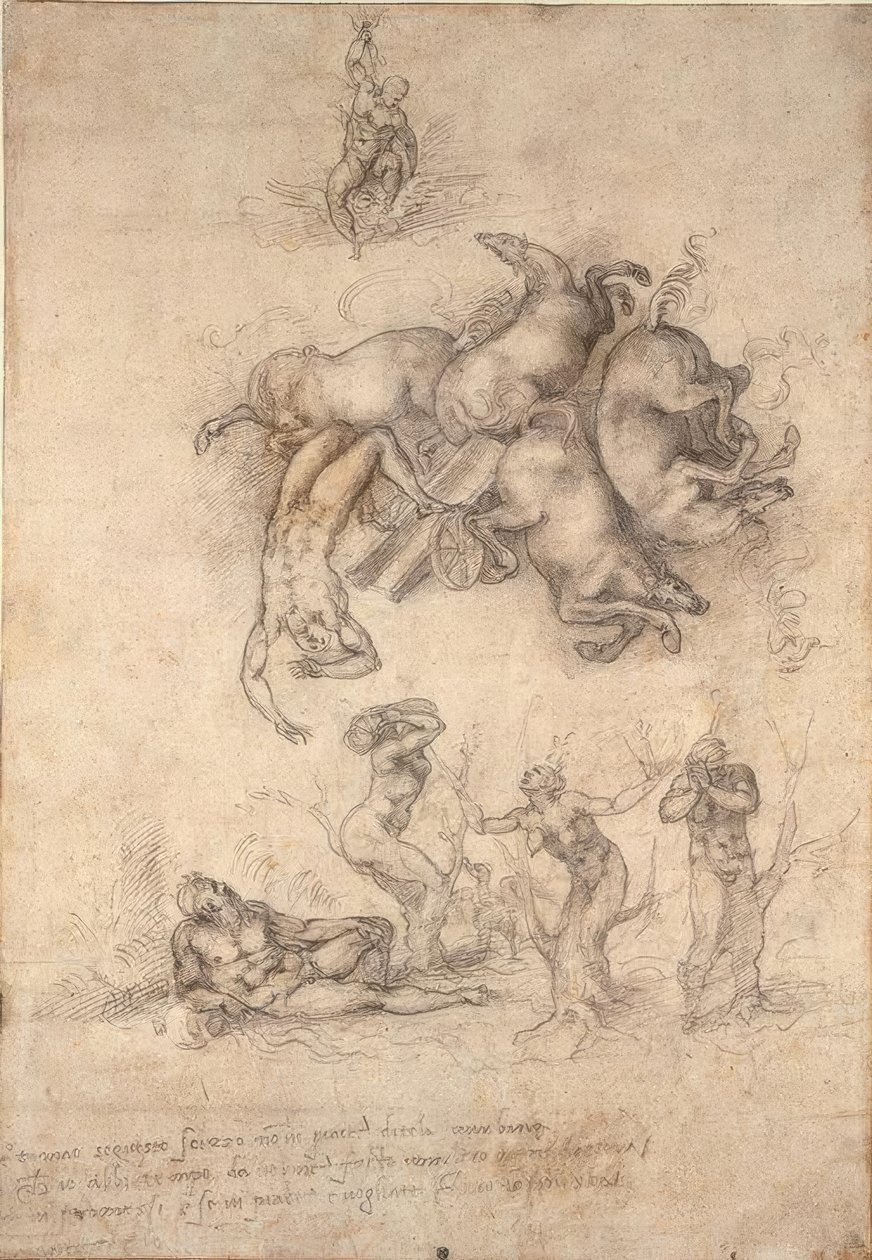 Pád Phaetonu od Michelangelo Buonarroti