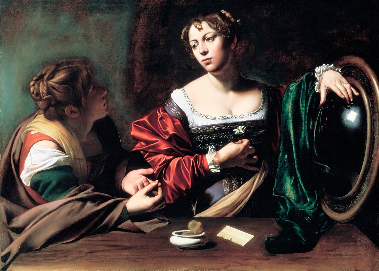 Marta a Marie Magdalena, c. 1598 od Michelangelo Merisi Caravaggio