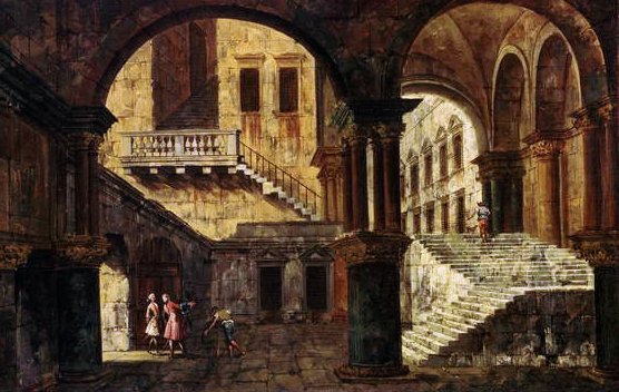 Schodiště v paláci od Michele Marieschi