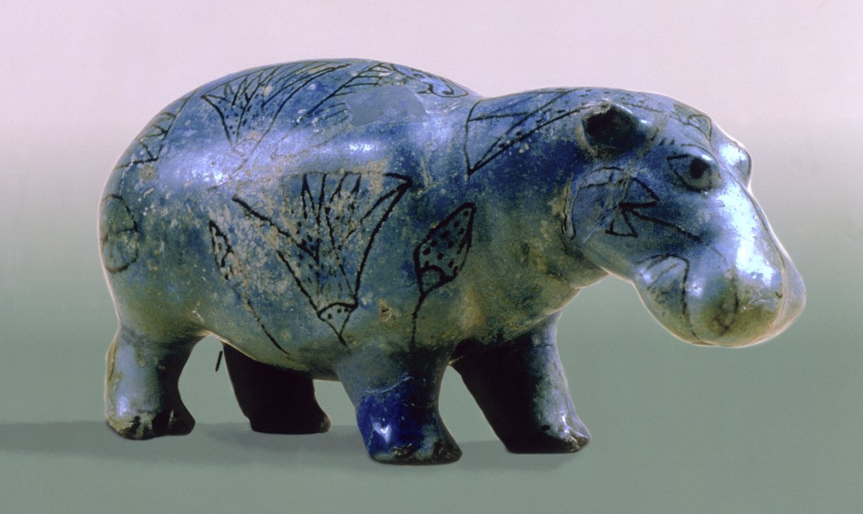 Soška hrocha, 11.-12. dynastie, cca 2000 př. n. l. (sklo) od Middle Kingdom Egyptian