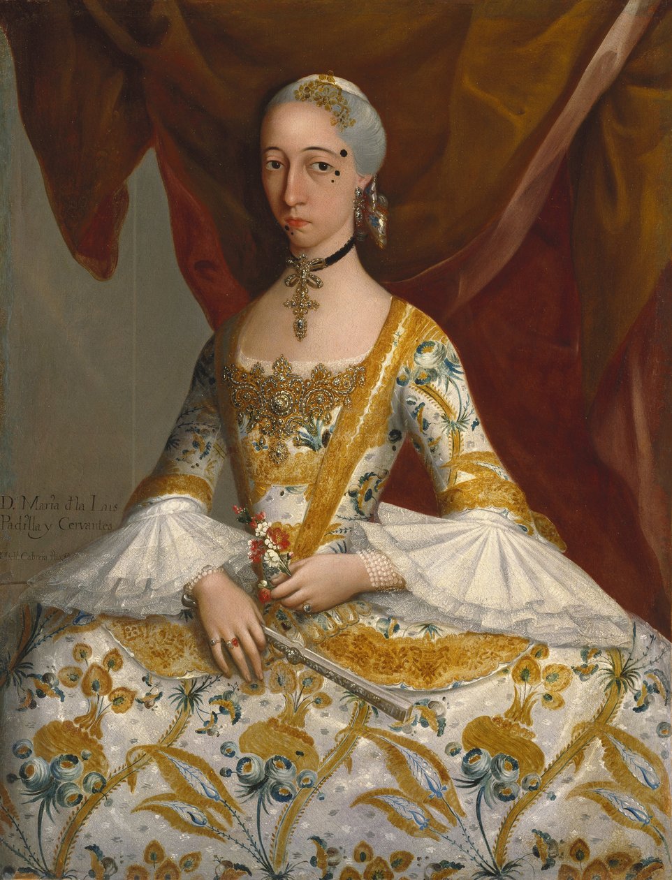 Paní María de la Luz Padilla a (Gómez de) Cervantes od Miguel Cabrera