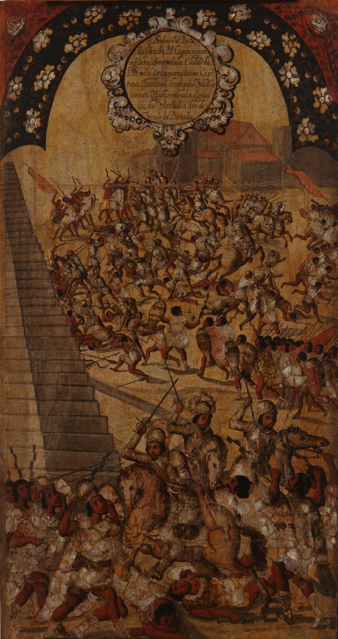 Dobytí Mexika. Tabulka XVI od Miguel Gonzales